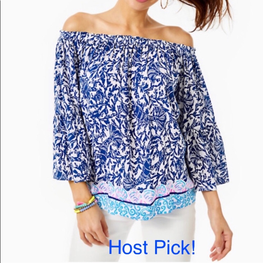 🎉HOST PICK🎉Lilly Pulitzer off the shoulder top